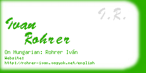 ivan rohrer business card