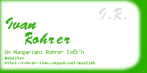 ivan rohrer business card
